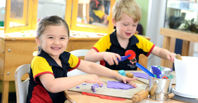 Toorak College students play in the early learning centre